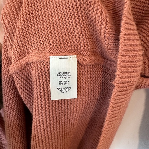 Madewell Riverside Textured Waffle Knit Sweater Mauve Pink Women's Size Medium - Picture 5 of 6